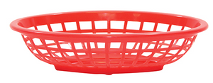 TableCraft Products 1071R Side Order Oval Basket - Red, Made in USA