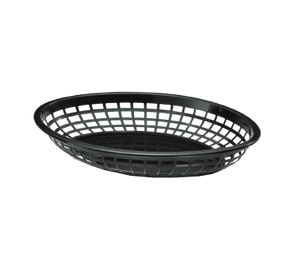 TableCraft Products 1084BK Oval Jumbo Basket, 11-3/4" x 8-7/8" x 1-7/8", Black