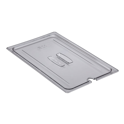 Cambro 10CWCHN135 Camwear Full Size Food Pan Cover Notched with Handle, Polycarbonate, Clear, NSF