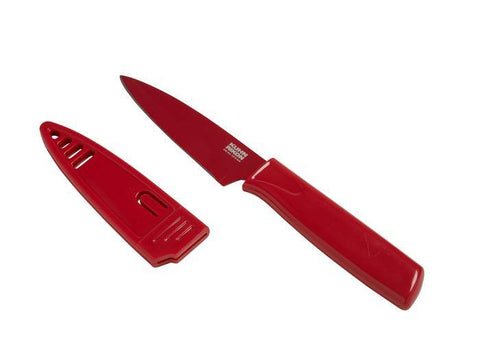 Kuhn Rikon 23344 Colori® Paring Knife 4”, Red