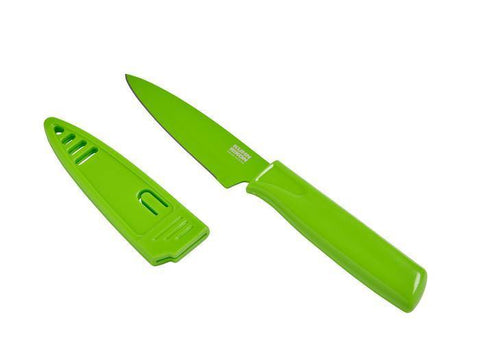 Kuhn Rikon 23344 Paring Knife, 4", Green