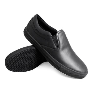 Genuine Grip 260 Women's Retro Slip-On, Slip Resistant Work Shoes, Black