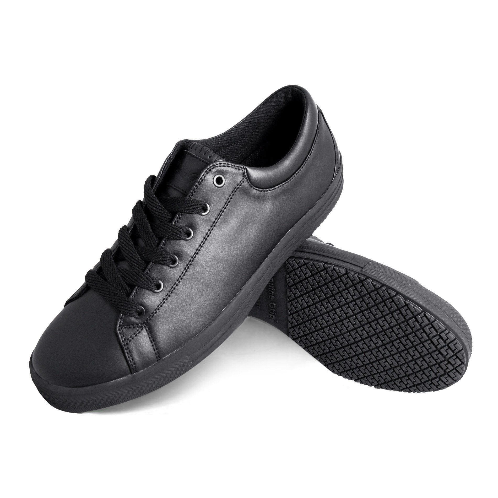 Genuine Grip 2070 Men's Retro Lace-Up, Slip Resistant Work Shoes, Black