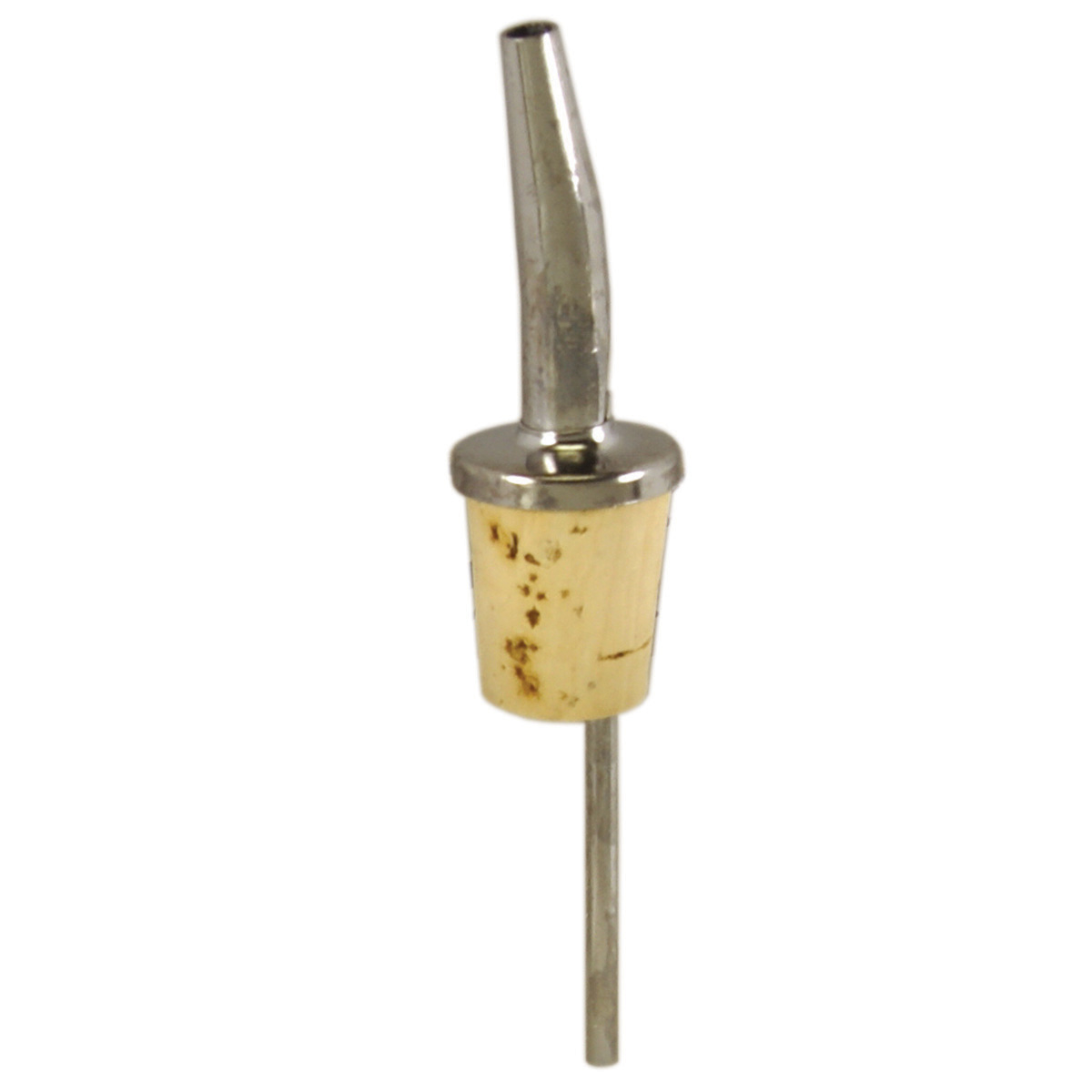 Spill-Stop 285-00 Tapered Pourer, seamless spout, with natural cork, controlled medium speed, chrome, Made in USA