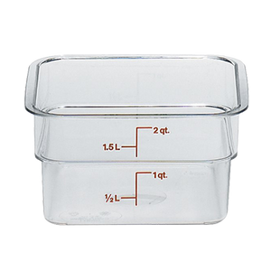 Cambro 2SFSCW135 CamSquare Polycarbonate Food Container, 2 Qt. Cap., Clear, NSF