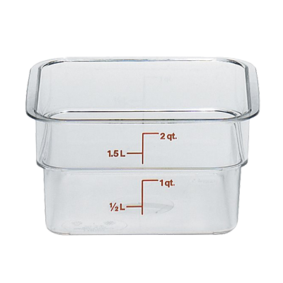 Cambro 2SFSCW135 CamSquare Polycarbonate Food Container, 2 Qt. Cap., Clear, NSF