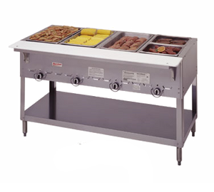 Duke 304 Aerohot Steamtable Hot Food Unit, 58-3/8"L, Gas, (4) 12" x 20" Hot Food Wells