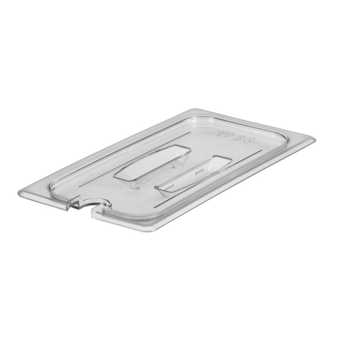 Cambro 30CWCHN135 Camwear Food Pan Cover, 1/3 size, notched, with handle, polycarbonate, clear, NSF