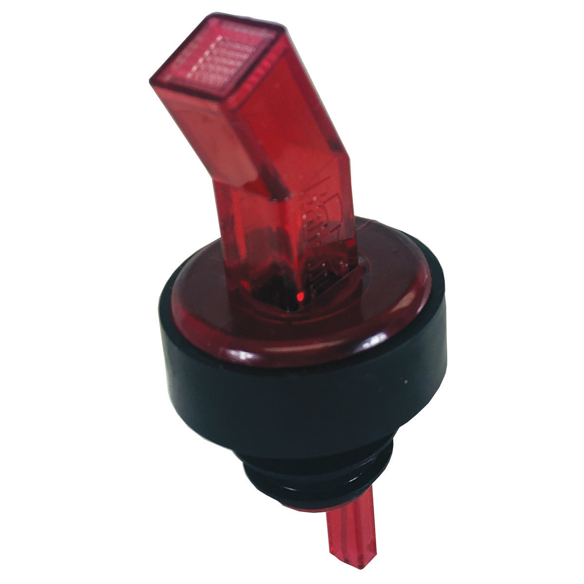 Spill-Stop 313-03 Ban-M Screened Pourer®, red with black collar, Made in USA
