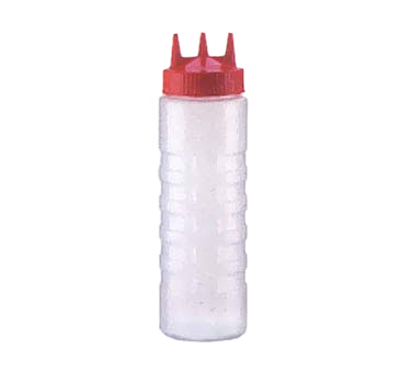 Vollrath 3324-1302 Tri Tip™ Squeeze Bottle - 24 Oz., Clear Bottle / Red Cap