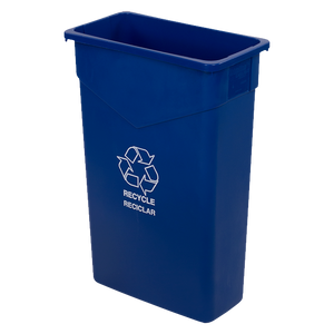 Carlisle 342023REC14 Trimline™ Recycle/Waste Container, 23 gallon, rectangular, heavy-duty, polyethylene, blue