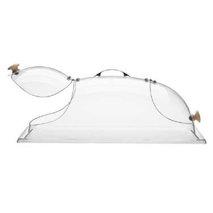 Cal-Mil 361-12 Dome Cover 2 End Doors 12"W x 20"D x 7" H, Polycarbonate, Clear