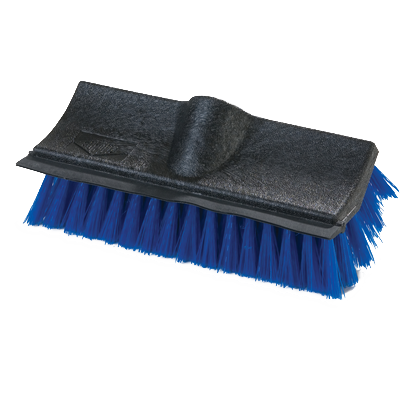 Carlisle 3619014 Flo-Pac Dual Surface Floor Scrub Brush Head (only), molded-in rubber squeegee, blue, BPA Free