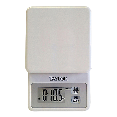 Taylor 3817 Portion Control Scale, compact digital kitchen, 11 lb x .1 oz., 5 kg x 1 g