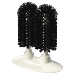 Carlisle 4046003 Sparta® Twin Glass Washer , 8" long, 6"L x 2-7/8" dia. round twin heads, black