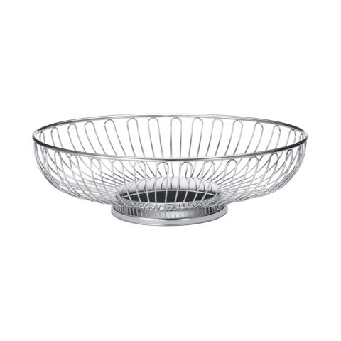 TableCraft Products 4174 Cash & Carry Chalet Basket, 9" x 6-1/2" x 2-3/4", Oval, Chrome Plated
