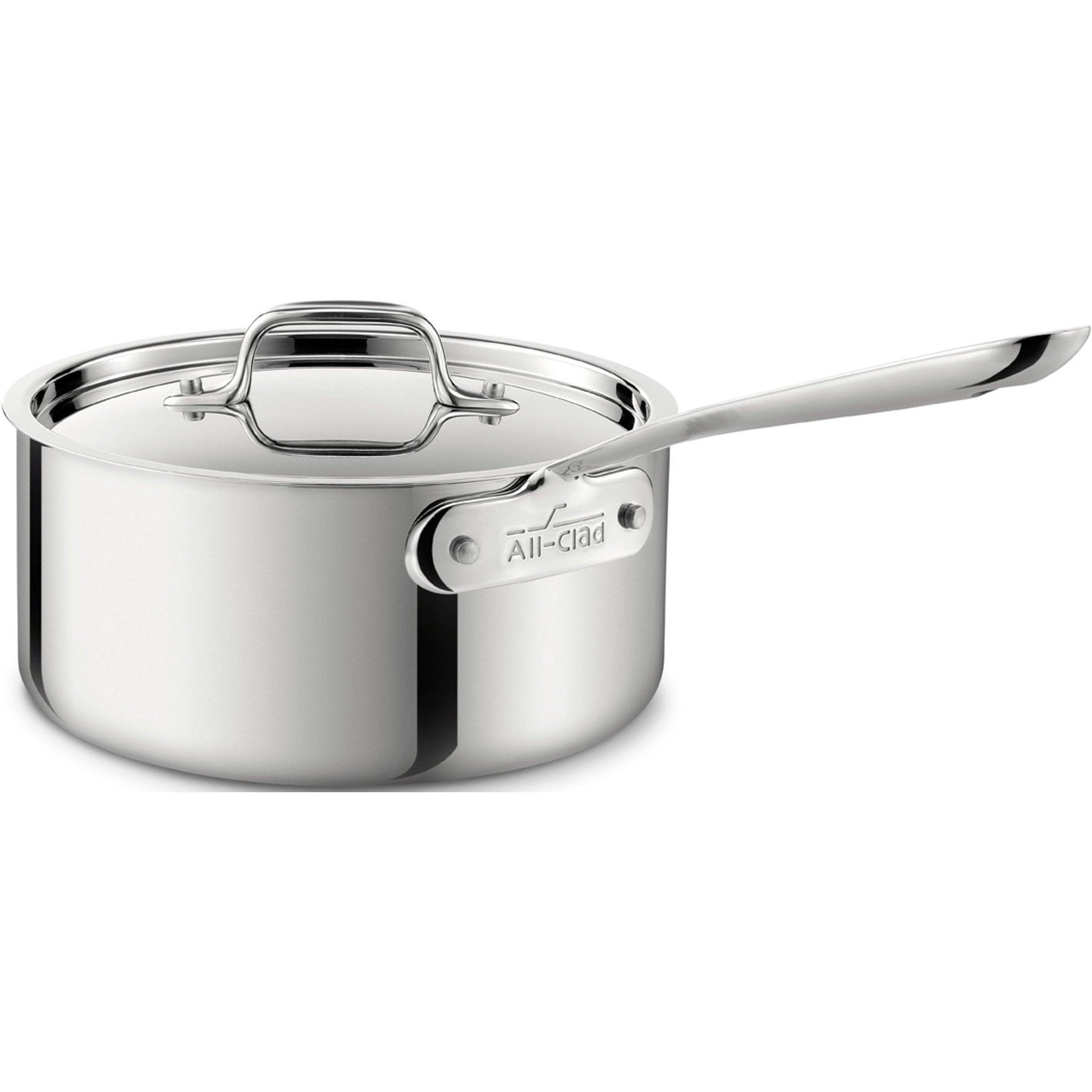 All-Clad, 4203, 3 Qt. Stainless Steel Sauce Pan with Lid, 3-Ply Bonded Construction