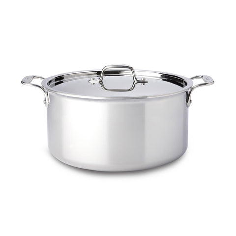 All-Clad, 4508, 8 Qt. Stainless Steel Stock Pot with Lid, 3-Ply Bonded Construction