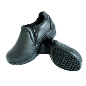 Genuine Grip 460 Women's Slip-On With Zipper, Slip Resistant Work Shoes, Black