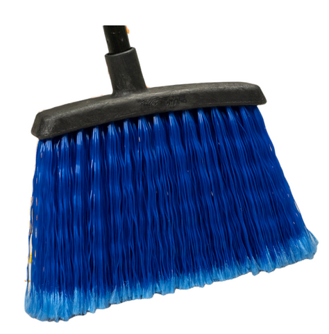 Carlisle 4688314 Duo-Sweep Flagged Warehouse Broom with Black Metal Handle 48” - Blue