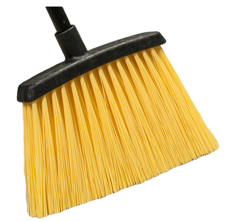 Carlisle 4688500 Duo-Sweep Unflagged Heavy Duty Angle Broom with Black Metal Handle 48” - Natural