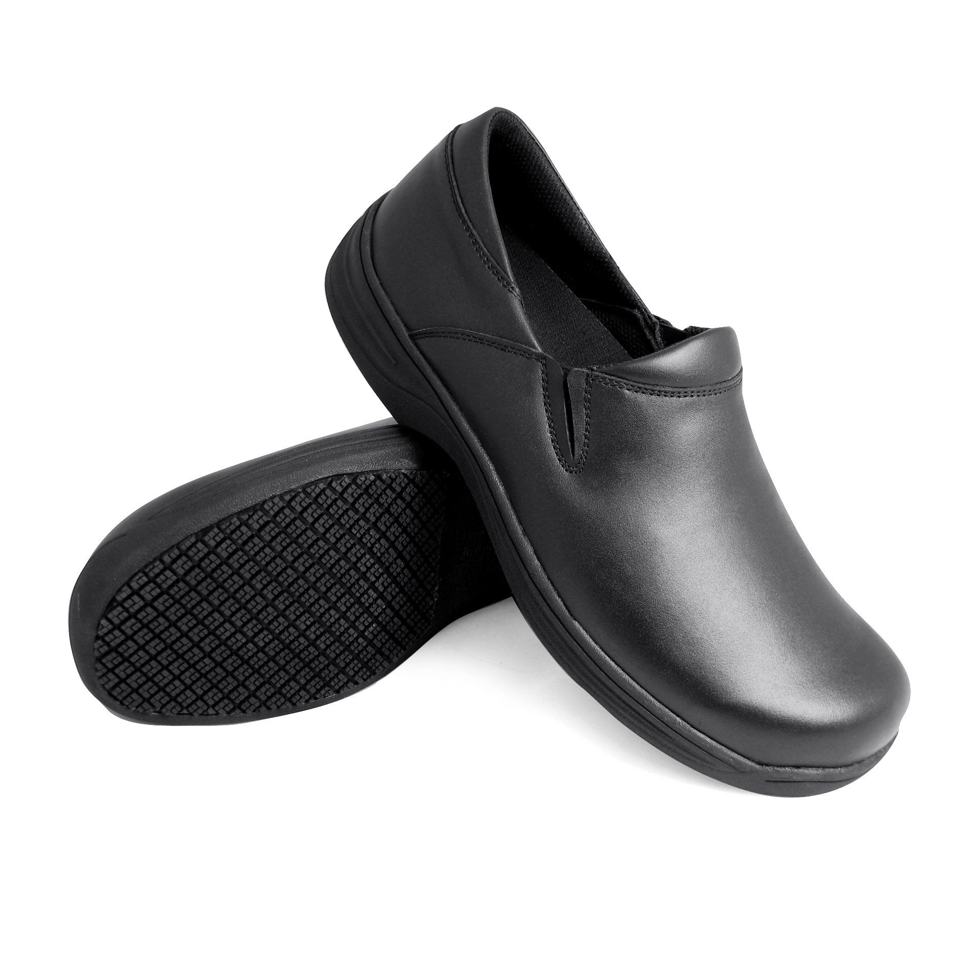Genuine Grip 470 Women's Slip-On, Slip Resistant Work Shoes, Black
