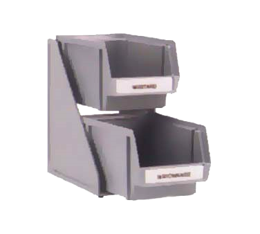 Vollrath 4840-01 Condiment Self-Serve System Set, (2) tier, (2) 8" bins & clips, plastic construction, brown
