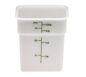 Cambro 4SFSP148 CamSquare Food Container 4 Qt. Polyethylene, Natural White, NSF