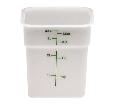 Cambro 4SFSP148 CamSquare Food Container 4 Qt. Polyethylene, Natural White, NSF