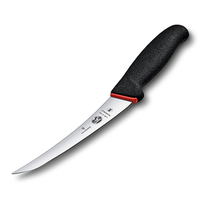 Boning Knife, 6" Narrow Curved, Flexible Blade, Dual Grip