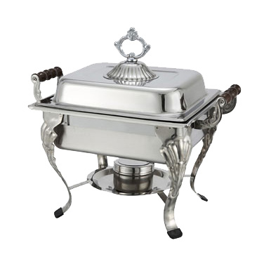 Winco 508 Crown Half-Size 8 Qt, Chafer with Lift-off Lid, Stainless Steel