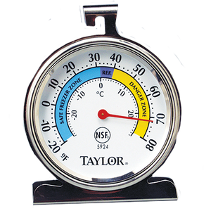 Taylor 5924 Refrigerator/Freezer Thermometer, 3" dial face, -20° to 80°F