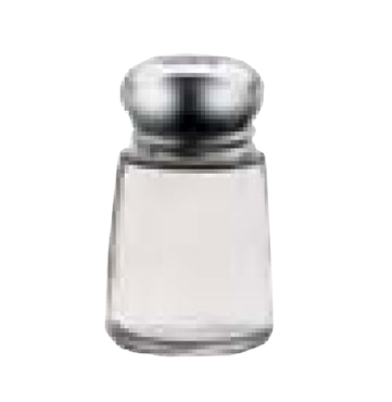 Vollrath 602-12 Dripcut® Salt & Pepper Shaker, 2 oz., glass round bottom jar, chrome cap, traditional