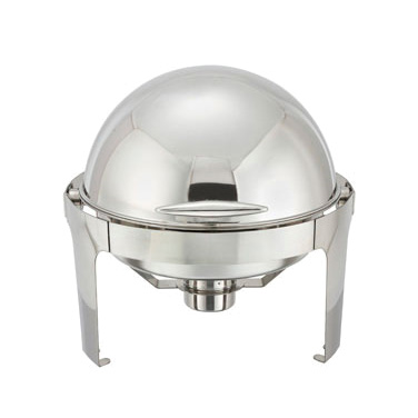 Winco 602 Madison 6 Qt. Chafer w/ Roll-Top Lid, Stainless Steel