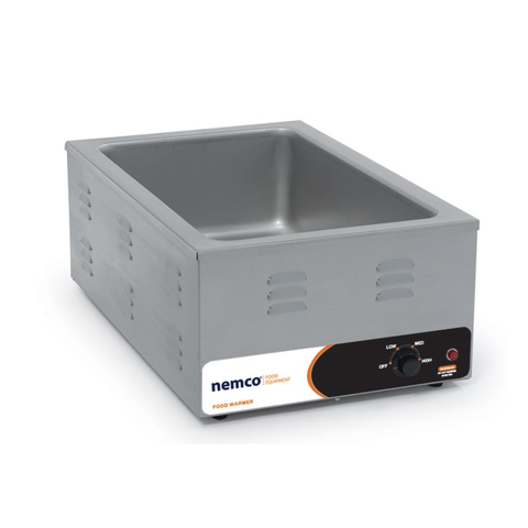 Nemco 6055A Countertop Warmer, wet operation, accepts a 12" x 20" full size pan or fractional size pans, adjustable thermostat, 1200 watts, NEMA 5-15P, 120v/60/1ph, 10 amps, cETLus, NSF