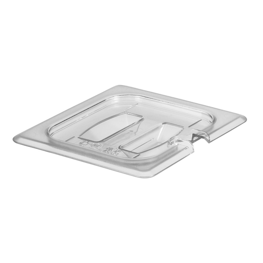 Cambro 60CWCHN135 Camwear Food Pan Cover, 1/6 size, notched, with handle, polycarbonate, clear, NSF