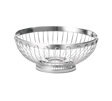 TableCraft Products 6170 Regent Basket, 8" dia. x 3-1/4"H, round, hand wash only, 18/8 stainless steel