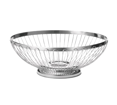 TableCraft Products 6174 Regent Basket, 9-1/2" x 7-1/4" x 3-1/4", oval, hand wash only, 18/8 stainless steel
