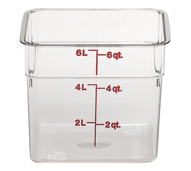 Cambro 6SFSCW135 CamSquare Food Container 6 Qt Plastic Clear, NSF