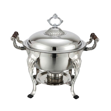 Winco 708 Crown Chafer 6 Qt. with Lift-off Lid, Stainless Steel