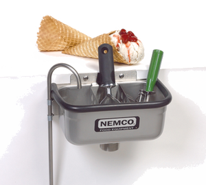 Nemco 77316-10A Ice Cream Spade Dipper Well, 10", 3/8" dia., stainless steel body, NSF