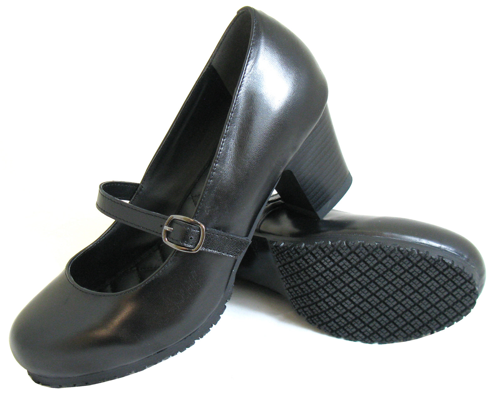 Genuine Grip 8200 Women's Mary Jane, Slip Resistant Work Shoes, Black