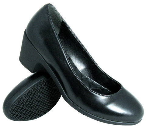 Genuine Grip 8400 Women's Dress Pump, Slip Resistant Work Shoes, Black