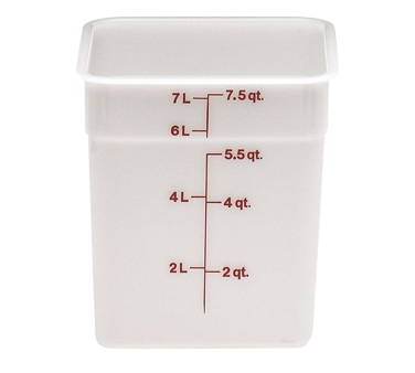 Cambro 8SFSP148 CamSquare Food Container 8 Qt 8 x 9 Plastic, Natural White, NSF