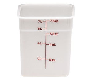 Cambro 8SFSP148 CamSquare Food Container 8 Qt 8 x 9 Plastic, Natural White, NSF