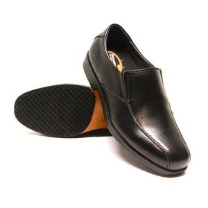 Genuine Grip 9550 Men's Dress Slip-On, Slip Resistant Work Shoes, Black