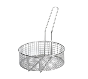 TableCraft Products 988 Cooking Basket, 10-1/2" dia. x 3-1/2"H, round, stainless steel