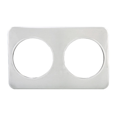 Winco ADP-808 Adapter Plate, 21"W x 13"D, (2) 8-3/8" holes, fits 7 quart insets, stainless steel