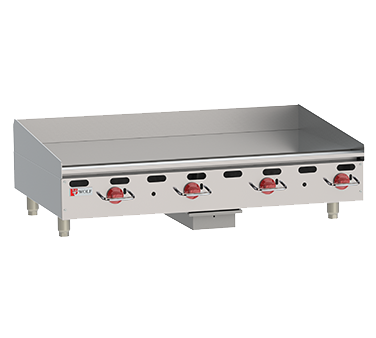 Wolf AGM24 Heavy Duty Griddle, countertop, gas, 24" W x 24 "D cooking surface, 1" thick polished steel griddle plate, (2) burners, 54,000 BTU, NSF