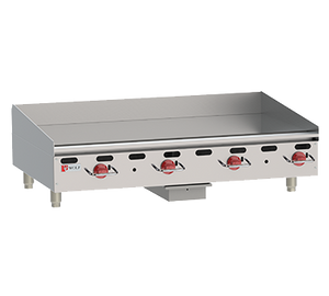 Wolf AGM60 Heavy Duty Griddle, countertop, gas, 60" W x 24 "D cooking surface, 1" thick polished steel griddle plate, (5) burners, 135,000 BTU, NSF